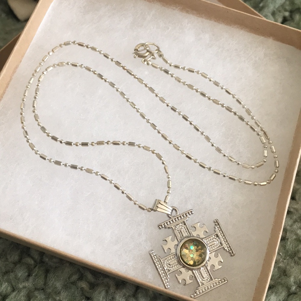 Silver cross necklace